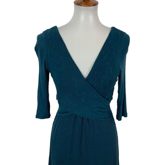 Anthropologie Amadi Women’s Dress Small Teal Flowy Boho Cottagecore - Picture 2 of 8